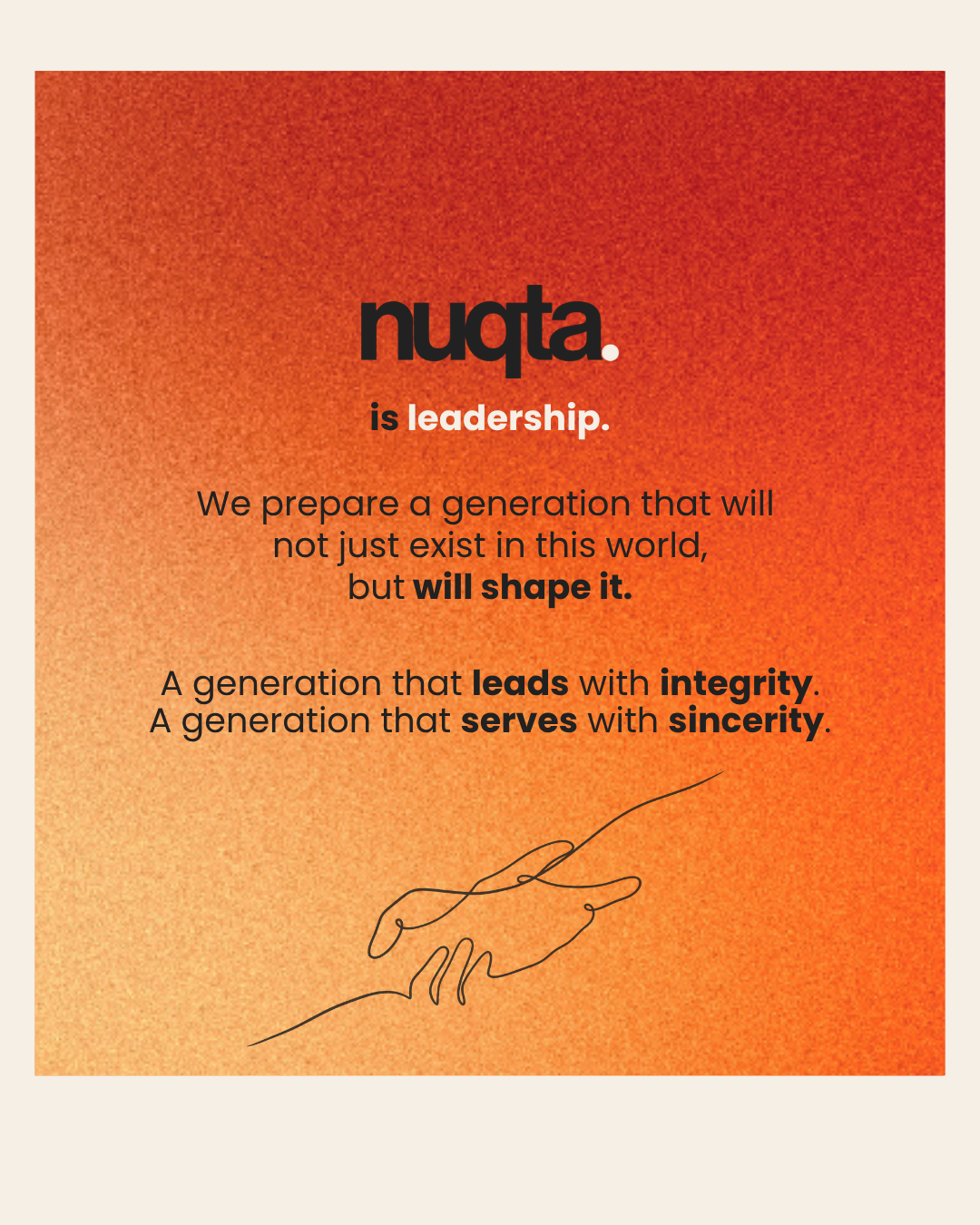 Leadership post showing youth development focus.